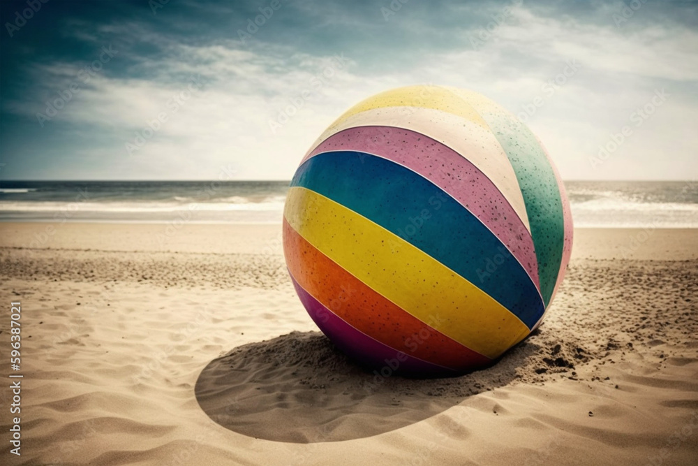 beach ball on the beach made with generative ai