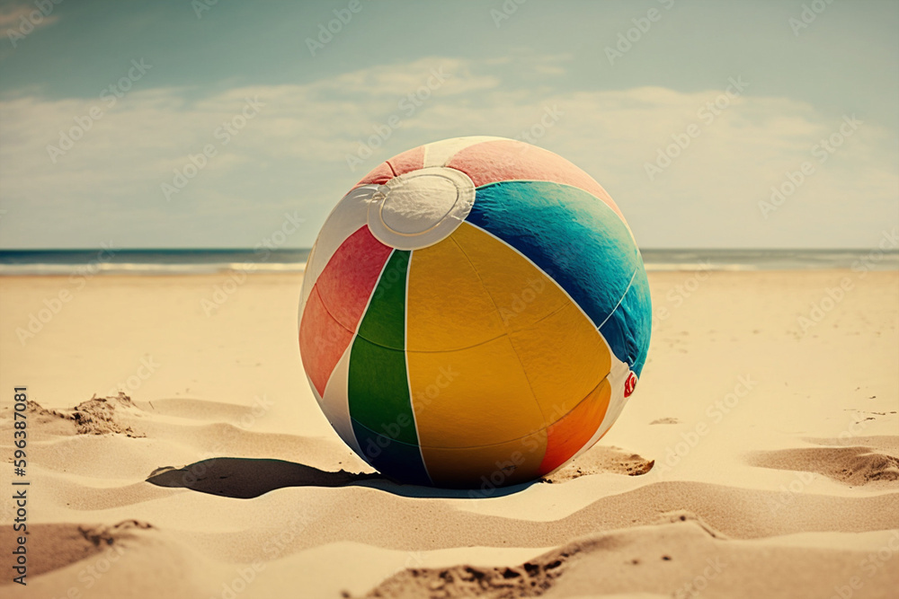 beach ball on the beach made with generative ai