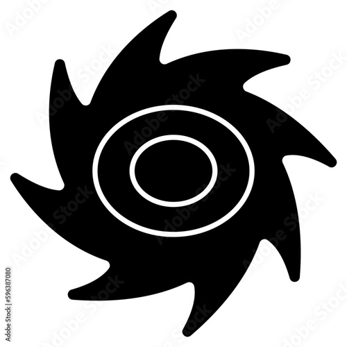 A flat design icon of typhoon 