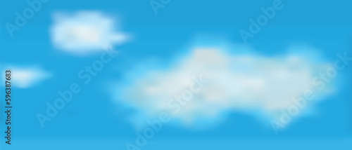 White clouds in the blue sky. Illustration