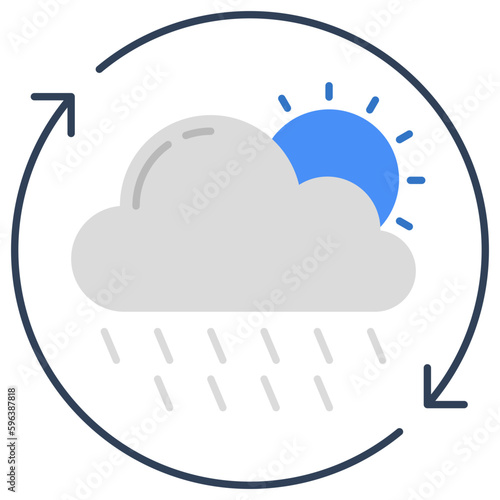 A unique design icon of partly rainy day 