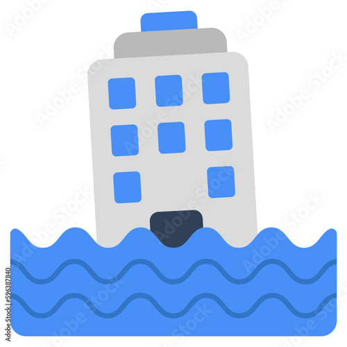 Flood icon in flat design isolated on white background 