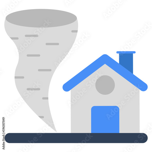 A flat design icon of tornado 