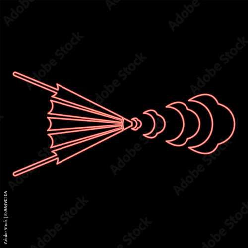 Neon bellows blacksmith wind vintage red color vector illustration image flat style