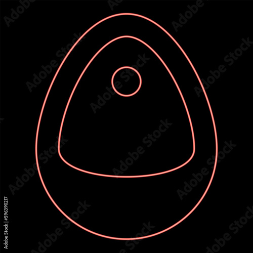 Neon urinal toilet men wc public restroom lavatory latrine gents pissoir red color vector illustration image flat style