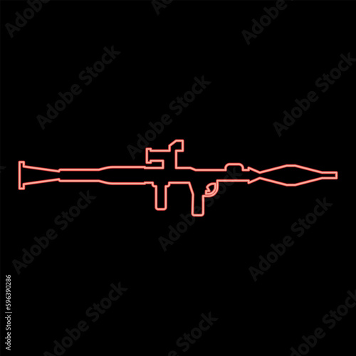 Neon grenade launcher military weapon army red color vector illustration image flat style