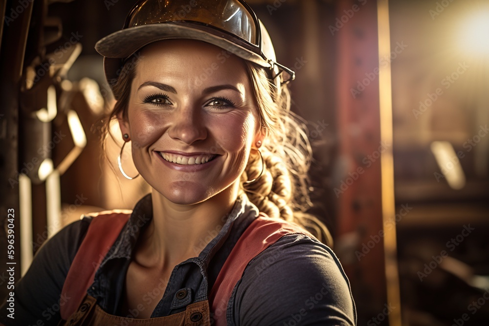 Women workers in traditional male jobs. Ai generated. Women workers in traditional male jobs. Ai generated.