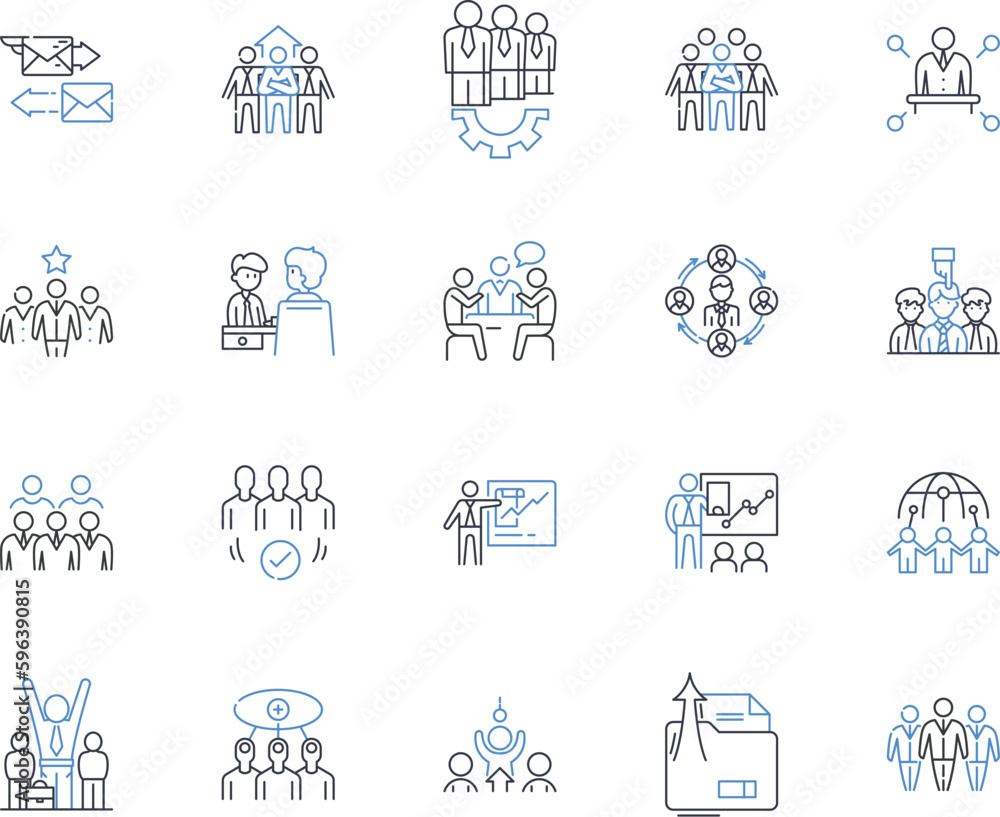 Operational workshop line icons collection. Efficiency, Productivity, Optimization, Streamlining, Strategies, Workflows, Processes vector and linear illustration. Generative AI