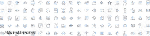 Friendly alliance line icons collection. Amicable, Cooperative, Collaborative, Synergistic, Supportive, Affable, Cordial vector and linear illustration. Sociable,Comradely,Amiable Generative AI