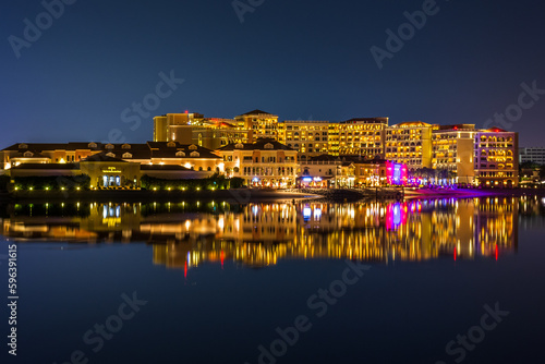 The Ritz-Carlton Abu Dhabi, Grand Canal is a luxury hotel located in Abu Dhabi, the capital city of the United Arab Emirates. It is situated on the banks of the Grand Canal, which is part of the large