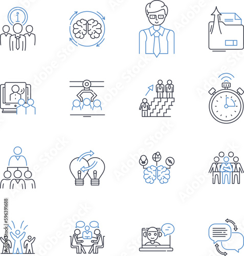 Information Officer line icons collection. Technology, Analytics, Data, Security, Management, Strategy, Digital vector and linear illustration. Innovation,Intelligence,Governance outline Generative AI