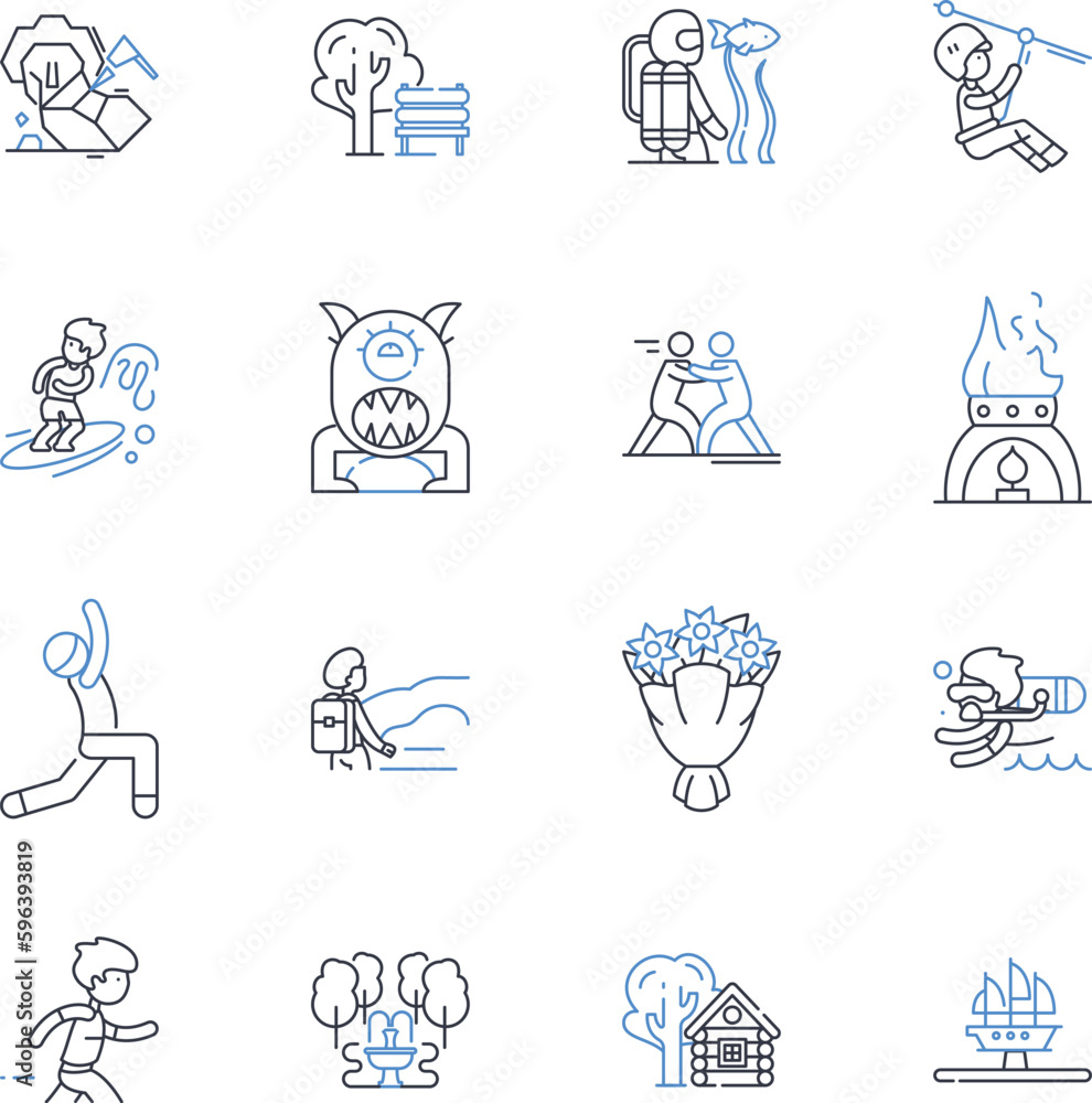 Fabricating line icons collection. Welding, Machining, Assembly, Construction, Crafting, Designing, Engineering vector and linear illustration. Manufacturing,Molding,Shaping outline Generative AI