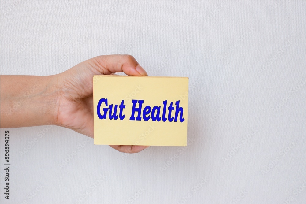 Gut Health text on yellow background note paper. Copy space for writing problem symptom prevention cure food treatment analysis related to stomach. Medical Concept. Gut Health text on yellow background note paper. Copy space for writing problem symptom prevention cure food treatment analysis related to stomach. Medical Concept.