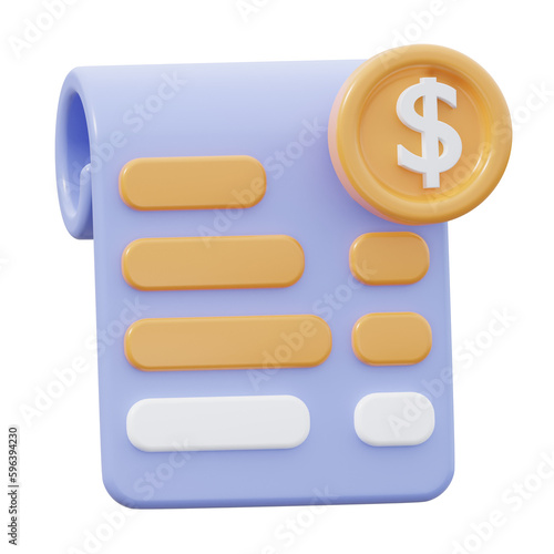 3D Invoice Illustration