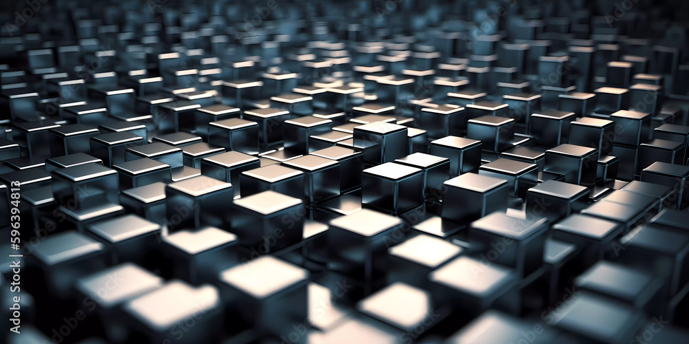 High-tech 3D abstract background of cubes High-tech 3D abstract background of cubes