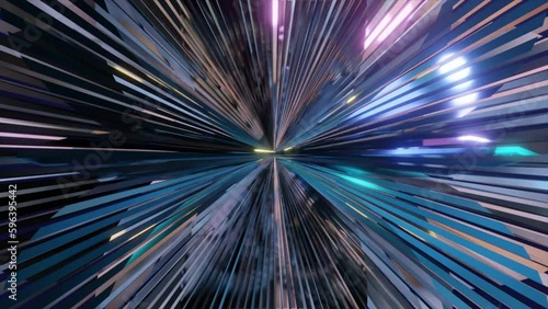 Abstract background 3D animation shiny futuristic objects made of geometric elements transforms and rotates in space loop. Great for scientific, technological, industrial, futuristic, luxury, sci-fi i