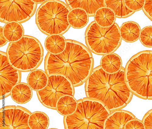 Seamless orange pattern, fruit pattern.