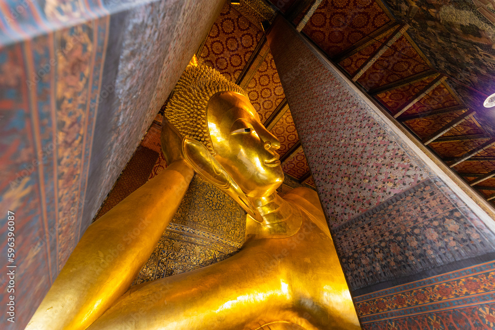 Reclining Buddha figure in Wat Pho Buddhist temple