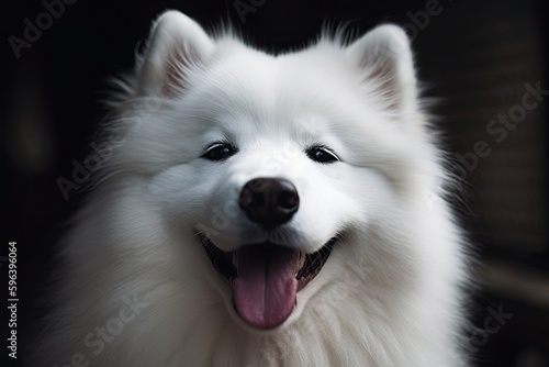 Adorable White Samoyed Puppy: The Perfect Pet for Any Home: Generative AI