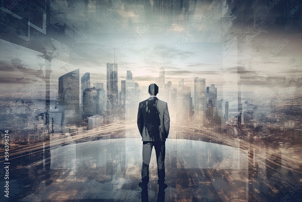 The Professional Businessperson of Tomorrow: A Double Exposure of Creativity and City Life: Generative AI The Professional Businessperson of Tomorrow: A Double Exposure of Creativity and City Life: Generative AI