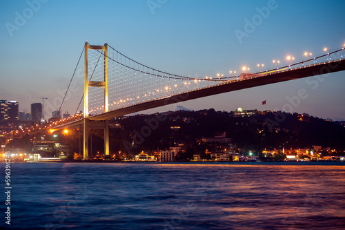 night view the bosphorus bridge in istanbul turkey © hayricaliskan