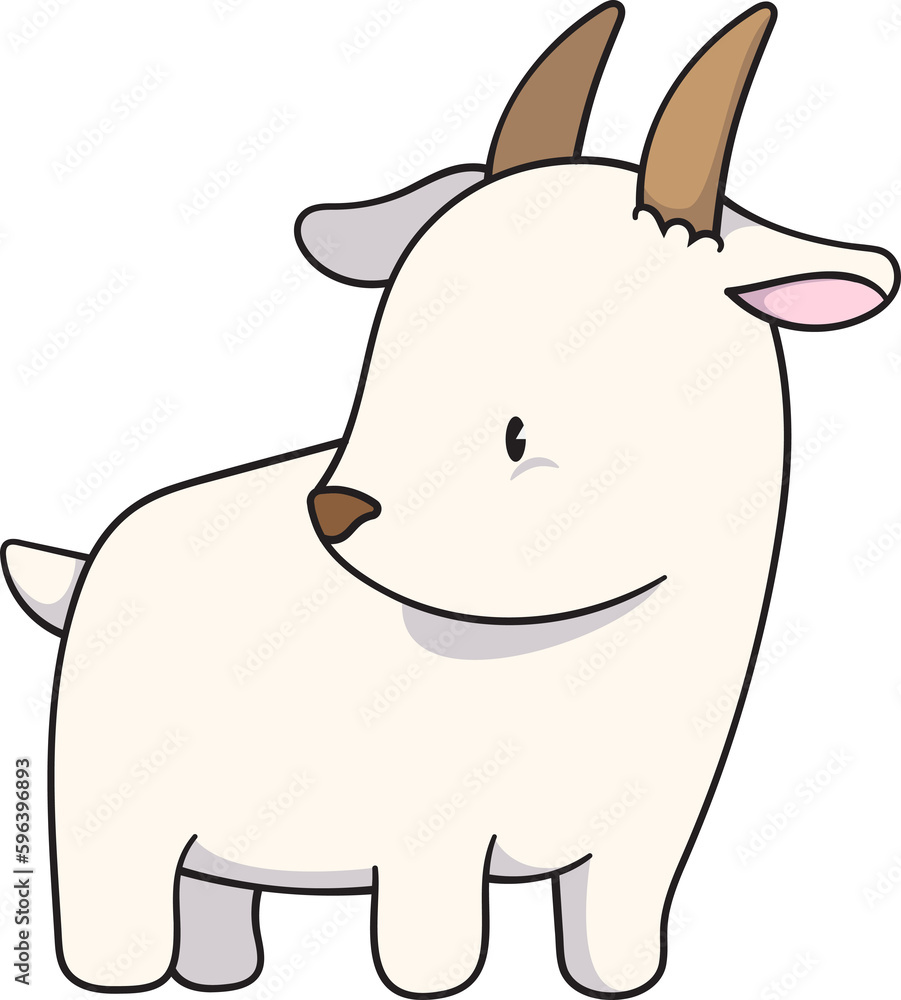 Fototapeta premium Cartoon cute Goat, Animal