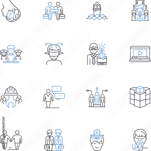 Image branding line icons collection. Identity, Logo, Recognition, Reputation, Visual, Design, Attitude vector and linear illustration. Perception,Association,Communication outline signs Generative AI