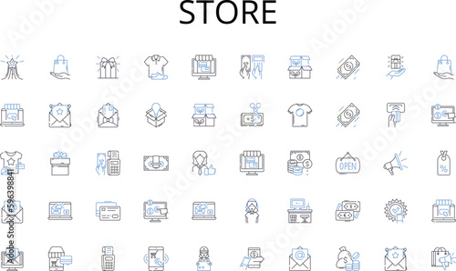 Store line icons collection. Accountability  Authority  Commitment  Consistency  Control  Compliance  Dedication vector and linear illustration. Determination Diligence Endurance outline Generative AI