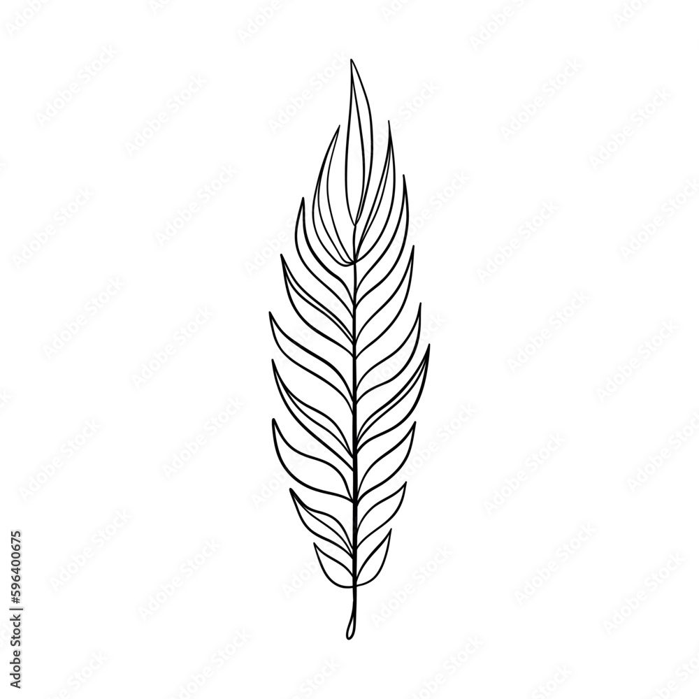 Digital illustration of a cute black outline doodle spring theme frame twig with leaves in scandinavian style. Print for clothes, poster, banner, postcard, web design, coloring. Digital illustration of a cute black outline doodle spring theme frame twig with leaves in scandinavian style. Print for clothes, poster, banner, postcard, web design, coloring.