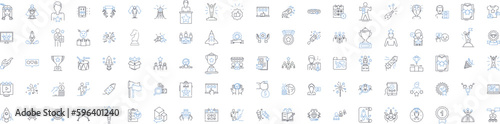 Wealth and prosperity line icons collection. Abundance, Affluence, Riches, Fortune, Prosperity, Opulence, Success vector and linear illustration. Earnings,Growth,Investments outline Generative AI