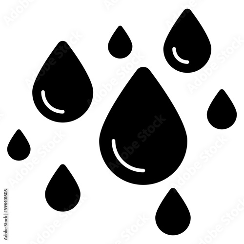 An icon design of raindrops