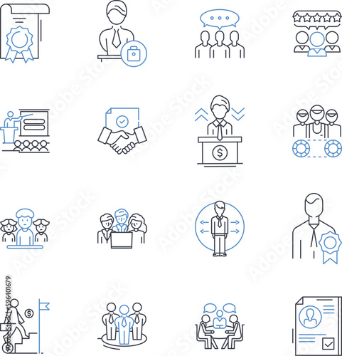 Procedures line icons collection. Guidelines, Protocols, Steps, Methodology, Routine, Tactics, Regimen vector and linear illustration. Measures,Approaches,Techniques outline signs set Generative AI