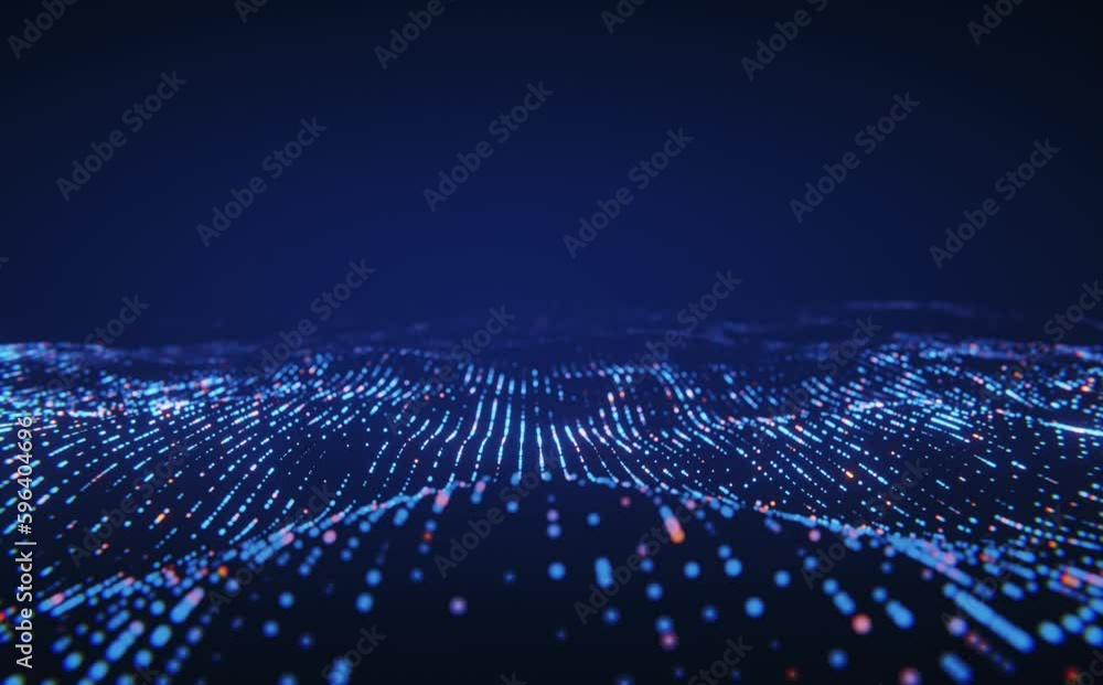 Seamlessly looping technology digital wave background concept ...