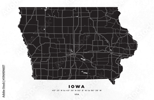 Iowa map vector poster flyer 