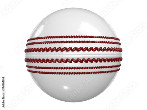 Isolated Kookaburra White Cricket World Cup Ball on White Background, 3d Render Illustration photo