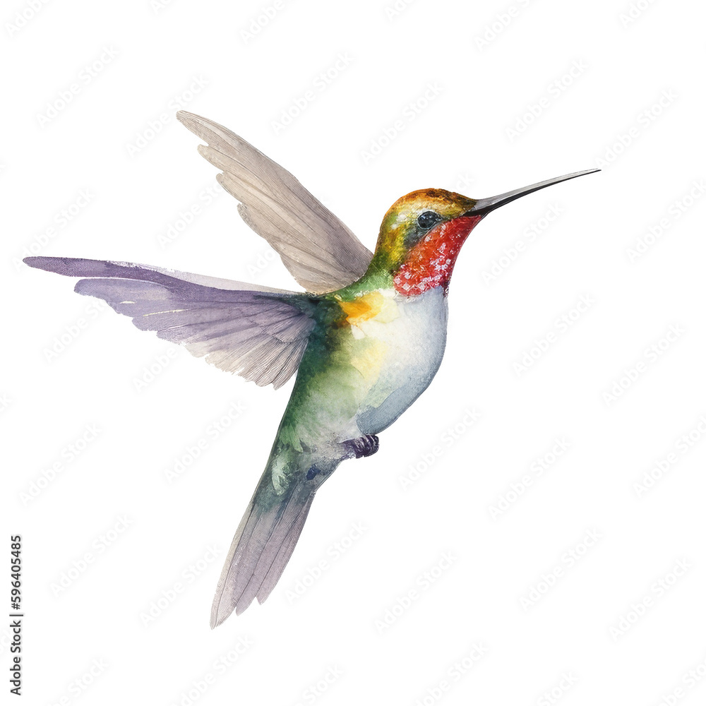 Fototapeta premium bird hummingbird watercolor. generative ai
