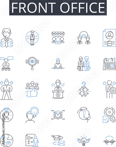 Front office line icons collection. Loyalty, Devotion, Persistence, Dedication, Resilience, Devotion, Steadfastness vector and linear illustration. Determination,Diligence,Commitment Generative AI
