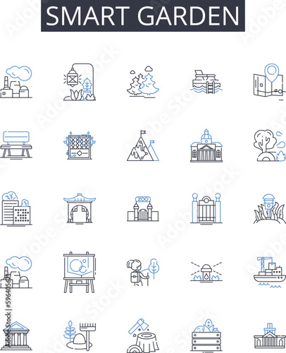 Smart garden line icons collection. Thrifty, Resale, Preloved, Vintage, Used, Recycled, Bargain vector and linear illustration. Unique,Retro,Antiques outline signs set Generative AI