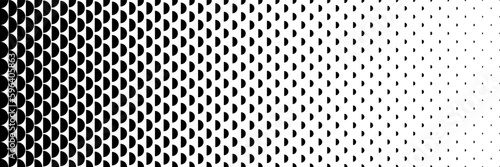 horizontal black halftone of semicircle design for pattern and background. photo