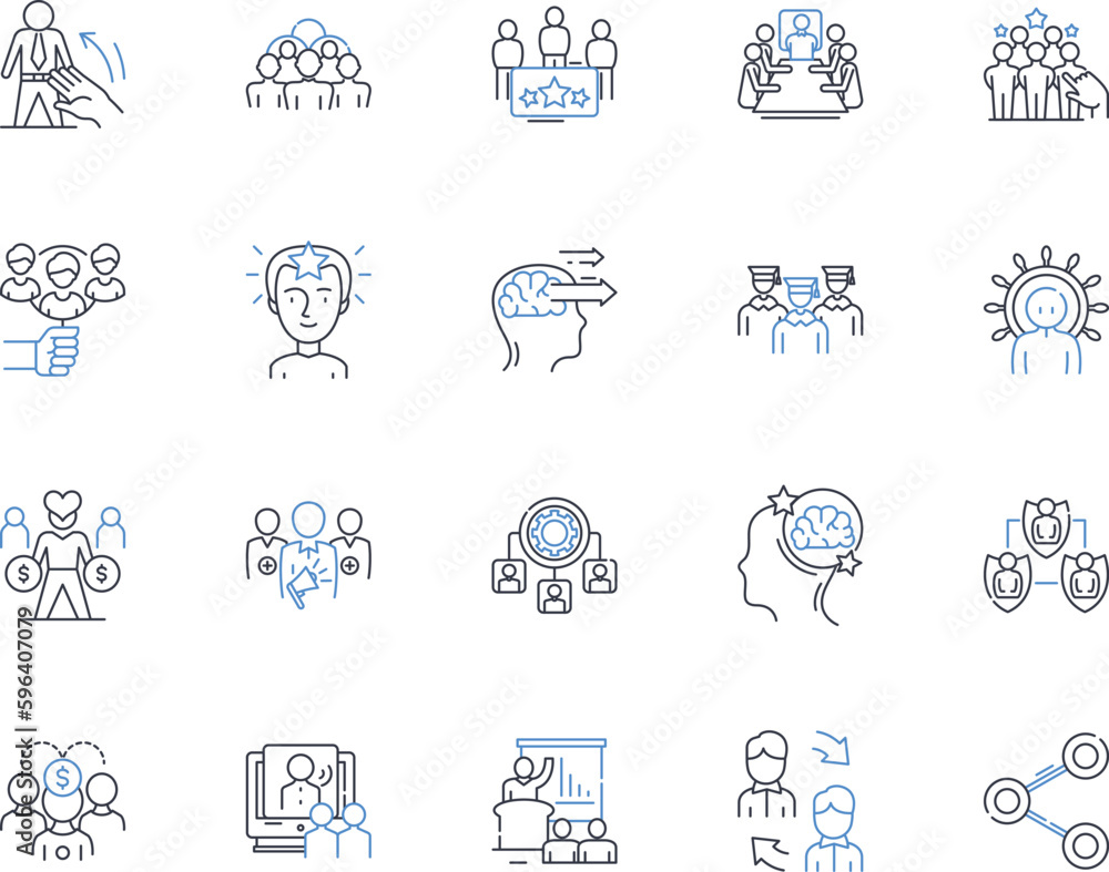 Product Innovation line icons collection. Disruptive, Radical, Transformational, Piering, Inventive, Novel, Progressive vector and linear illustration. Generative AI