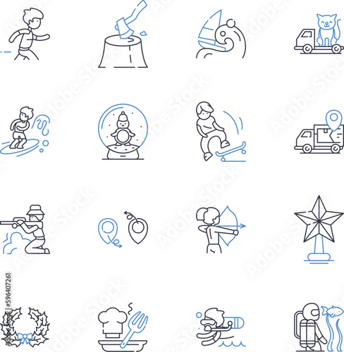 Cheerful affairs LLC line icons collection. Joyful, Vibrant, Energetic, Fun, Enthusiastic, Exciting, Bright vector and linear illustration. Happy,Lively,Jovial outline signs set Generative AI