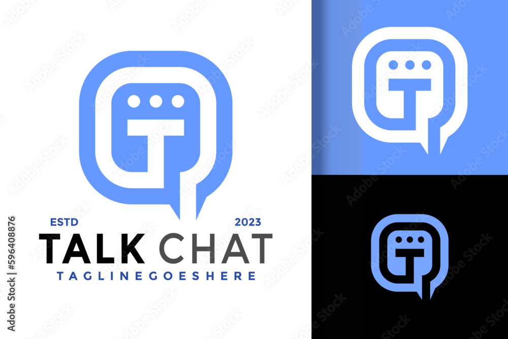 Letter T Talk Chat Logo vector icon illustration Letter T Talk Chat Logo vector icon illustration