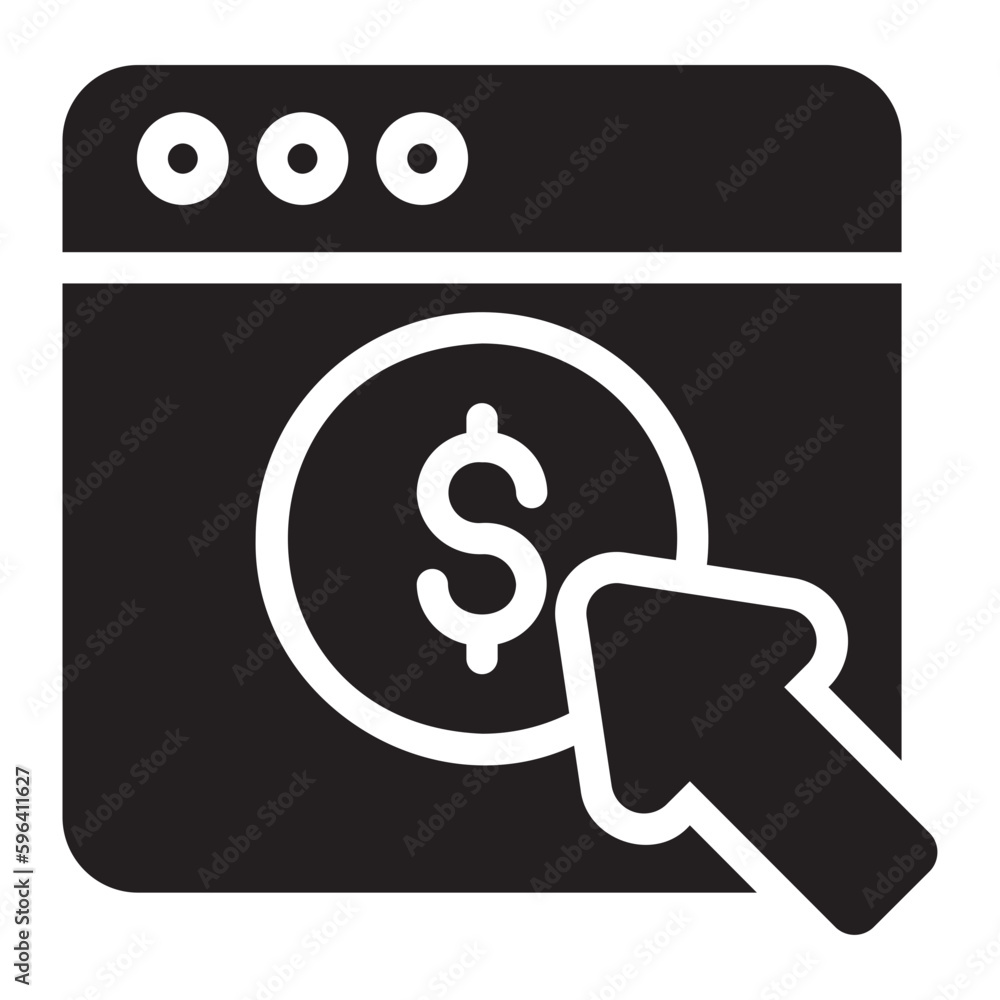 cost per click glyph icon cost per click glyph icon