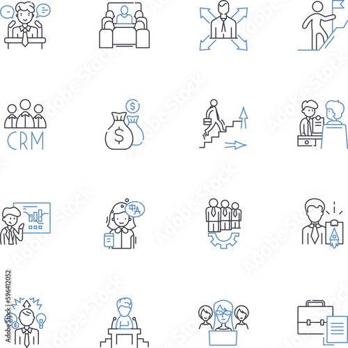 Commander and occupation line icons collection. Superiority, Conquest, Order, Authority, Subjugation, Domination, Leadership vector and linear illustration. Control,Occupation,Governance Generative AI