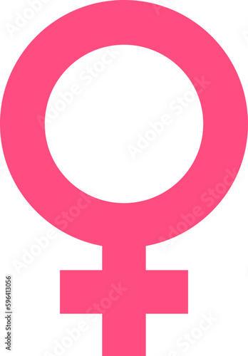 Vector illustration pink female symbol. Gender sign woman.