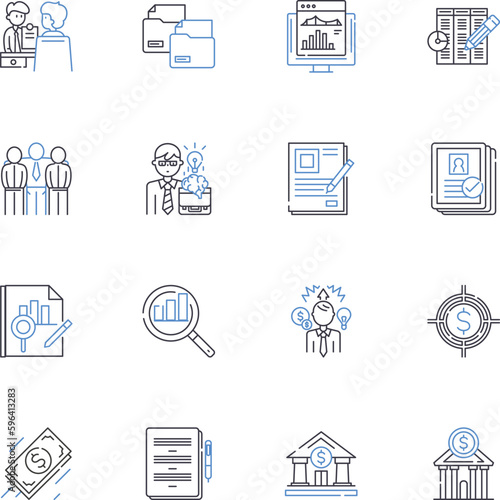 Profit maximization line icons collection. Revenue, Sales, Growth, Efficiency, Optimization, Capitalization, Expansion vector and linear illustration. Investment,Cost-cutting,Margins Generative AI