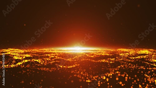 Abstract fire bokeh on orange background