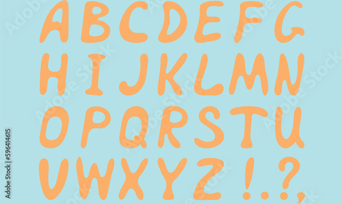 Funny alphabet with drawn letters