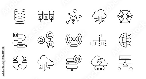 Network line icons