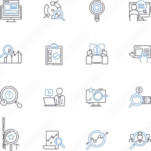 Assessment line icons collection. Evaluation, Testing, Grading, Analysis, Measurement, Benchmarking, Feedback vector and linear illustration. Scoring,Appraisal,Review outline signs set Generative AI